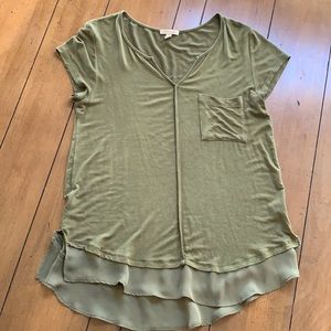 Olive green short sleeve-Anthropologie